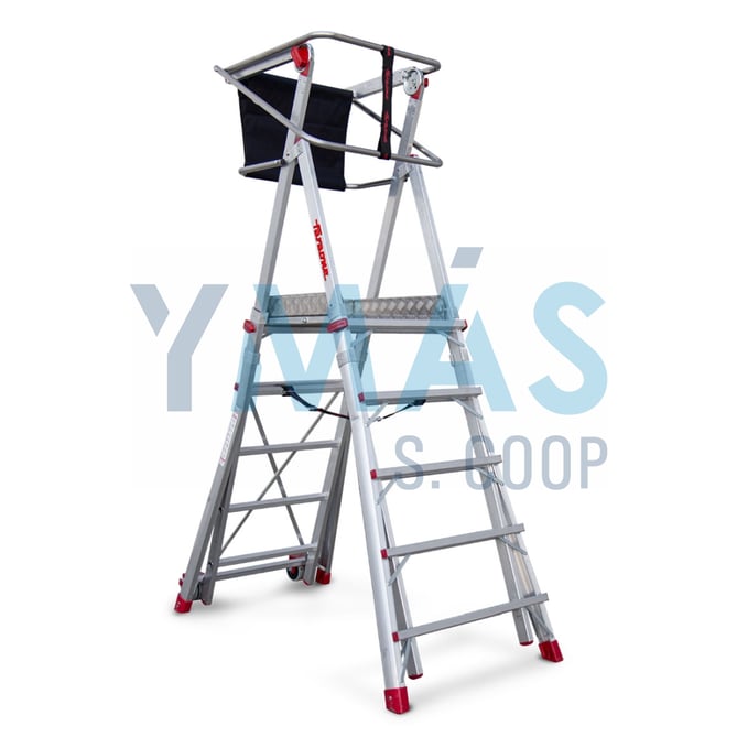 ESCALERA PLEGABLE CON PLATAFORMA 3,10-3,90 5PELD