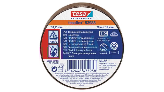 CINTA AISLANTE TESAFLEX 19MMX20M MARRON