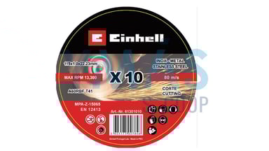 DISCO DE CORTE INOX METAL 115 X 1 MM LATA 10UD