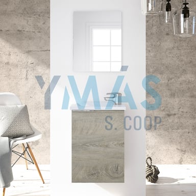 MUEBLE BAÑO COMPACT ESPEJO Y LAVABO 58X40X22CM