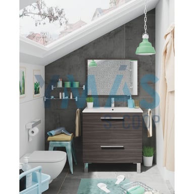MUEBLE BAÑO URBAN GRIS CENIZA 80X80X45CM