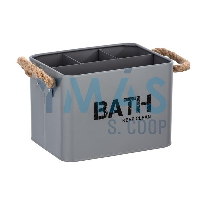 CESTA BAÑO 4 COMPARTIMENTOS GRIS
