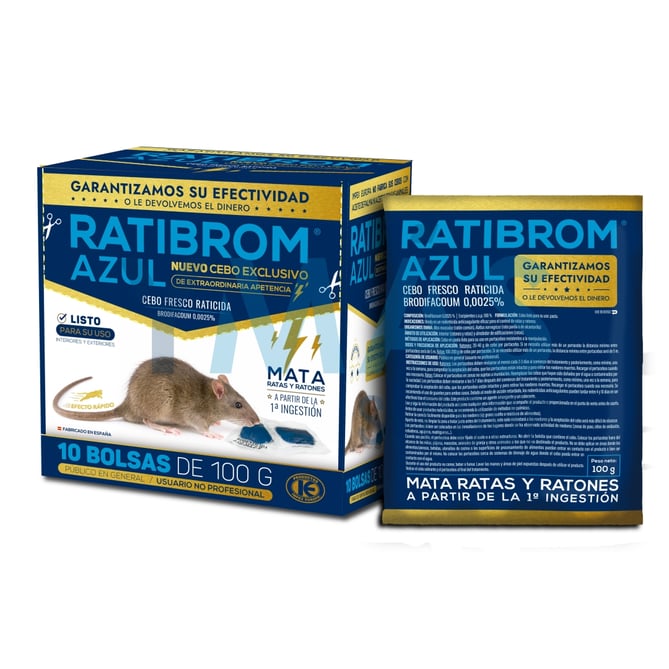 RATICIDA RATIBROM AZUL(10BOLSAS-100GR)USO DOMESTIC