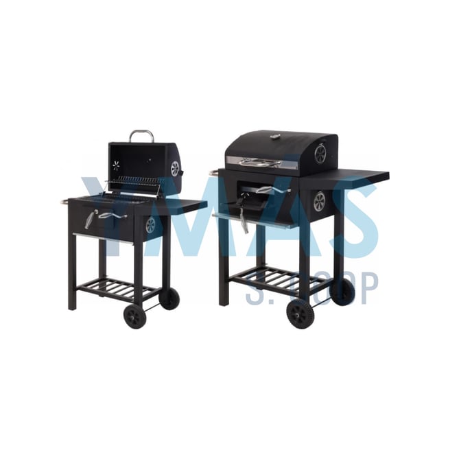 BARBACOA CARBON C/TAPA CARRO TRANSPORTE 45X32CM