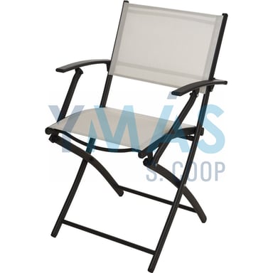 SILLA PLEGABLE ACERO/TEXTILENO BLANCO ROTO