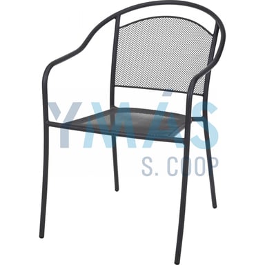 SILLA ACERO APILABLE GRIS 59X55X81CM