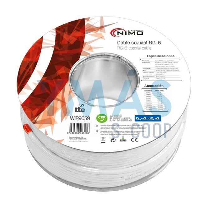 CABLE COAXIAL ANTENA DCA MALLA 96HILOS 100M