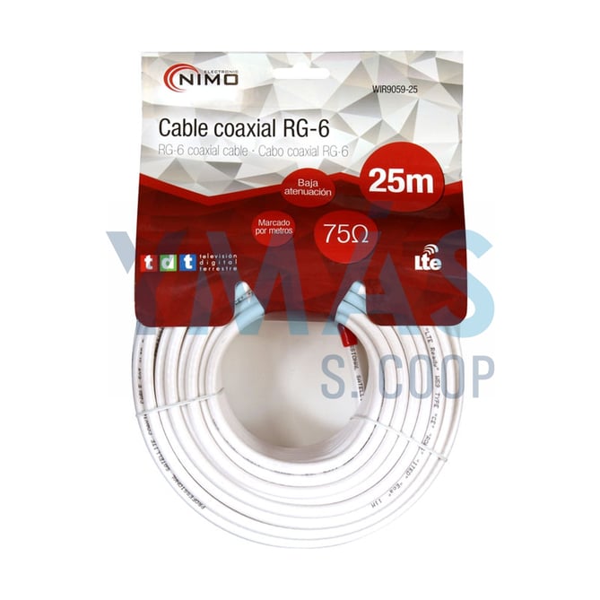 CABLE COAXIAL ANTENA DCA MALLA 96HILOS 25M