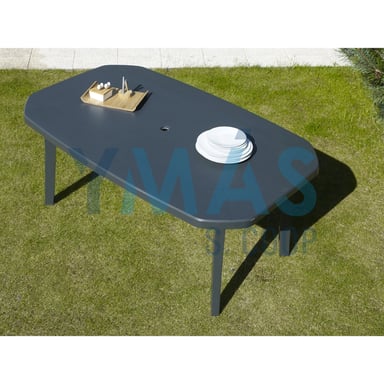 MESA MIAMI ANTRACITA 165CMX100CM