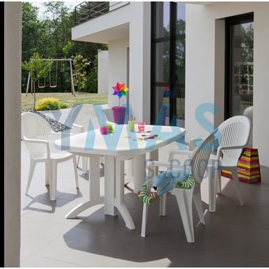 MESA VEGA BLANCA EXTENSIBLE 165-220X100CM