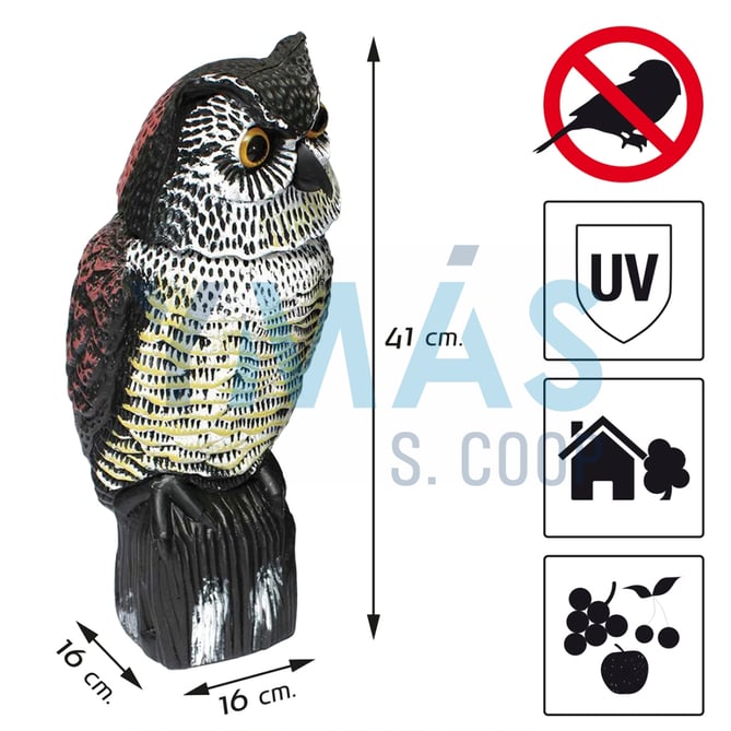 AHUYENTADOR PAJARO BUHO 41X16X16CM