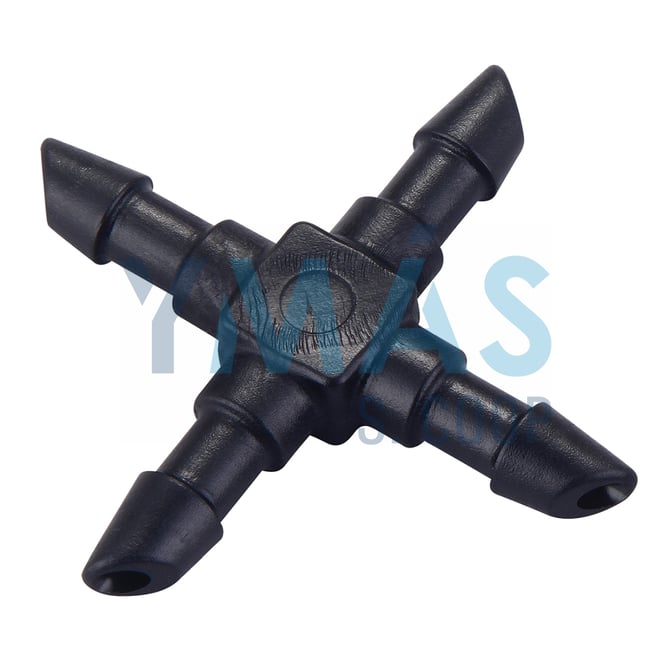 ENLACE CRUZ MICROTUBO GOTEO 4MM 10 UD
