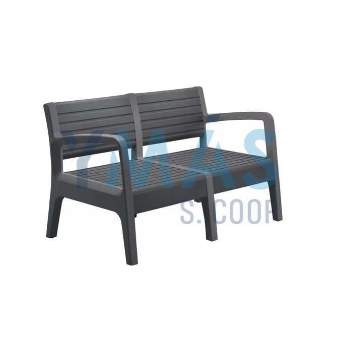 BANCO MIAMI GRAFITO 120X72X69CM