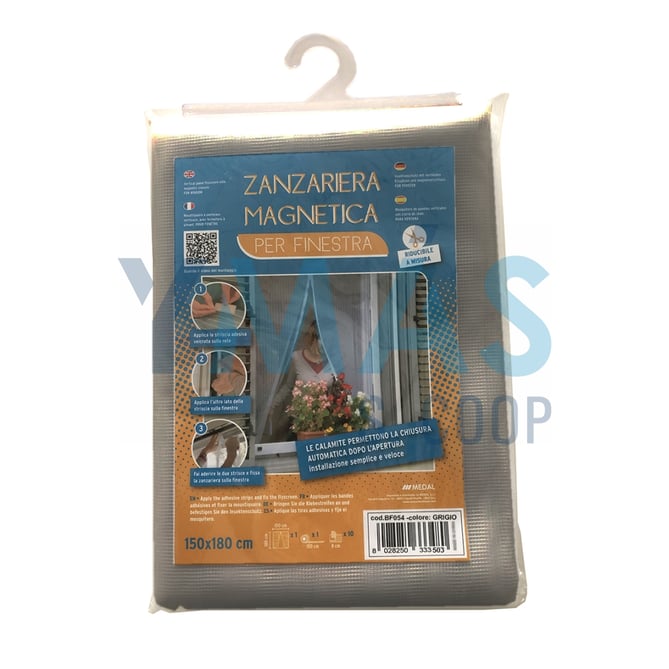 MOSQUITERA MAGNETICA VENTANA GRIS 150X180CM