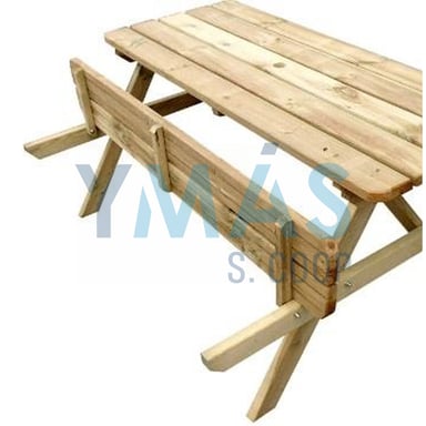 MESA PICNIC BANCOS ABATIBLES 180x170XH76CM