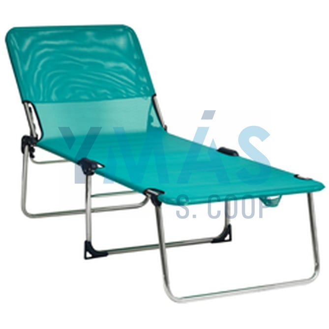 CAMA ALUMINIO MULTIPOSICION P.ALTAS VERDE AGUA FIB