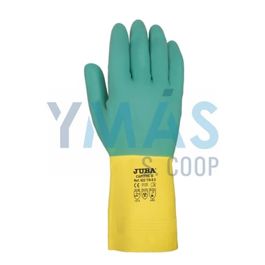 GUANTE LATEX VERDE/AMARILLO T-8
