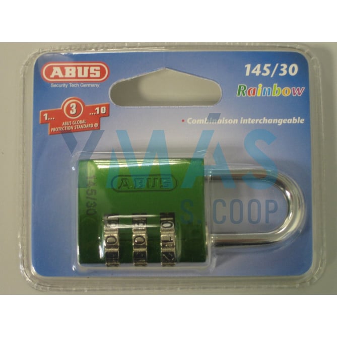 CANDADO ALUM.COMBINACION A/NORMAL 30 VERDE BLISTER