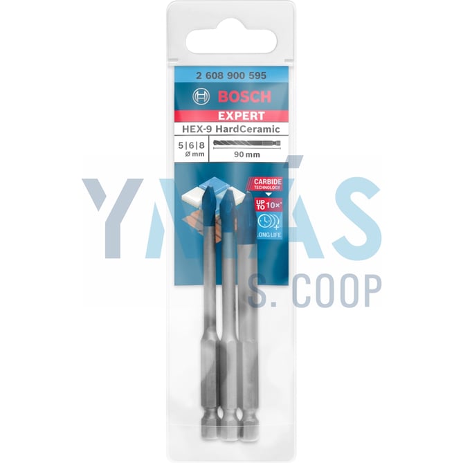 JUEGO BROCAS 3 UNDS PORCELANICO HEX-9