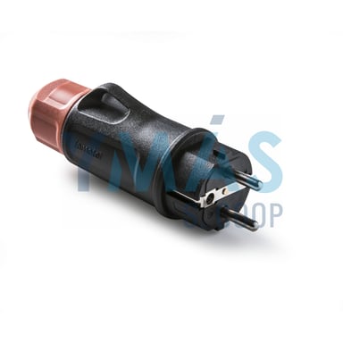 CLAVIJA TT 16A-250V NEGRO C/PRENSAESTOPA IP54