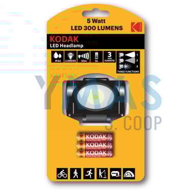 LINTERNA FRONTAL 5W LED HEADLAMP 300LM+3AAA