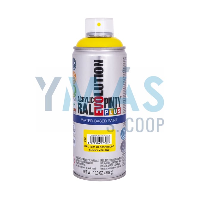 PINTURA SPRAY ACRILICA B. AGUA AMARILLO 400ML