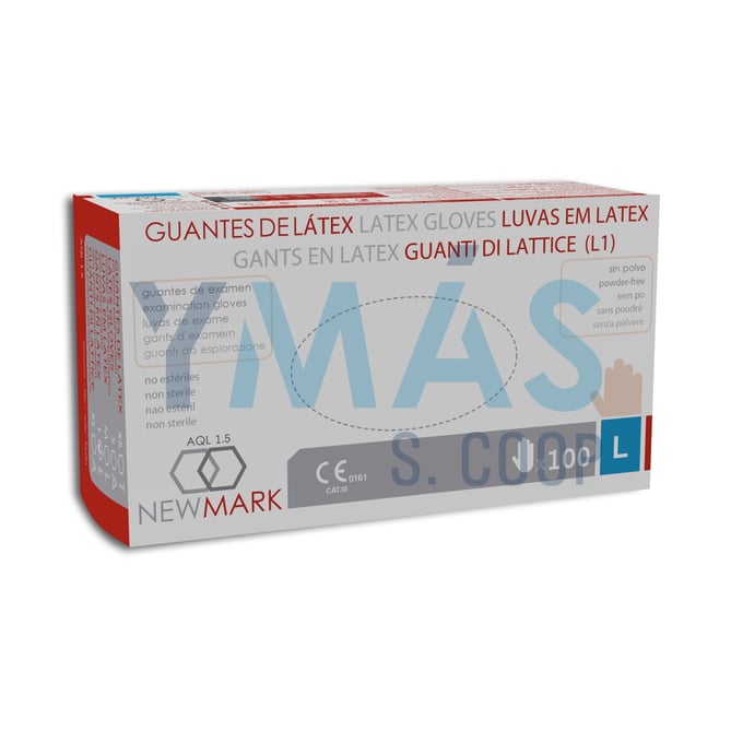 GUANTE LATEX DESECHABLE SIN POLVO 100UDS G
