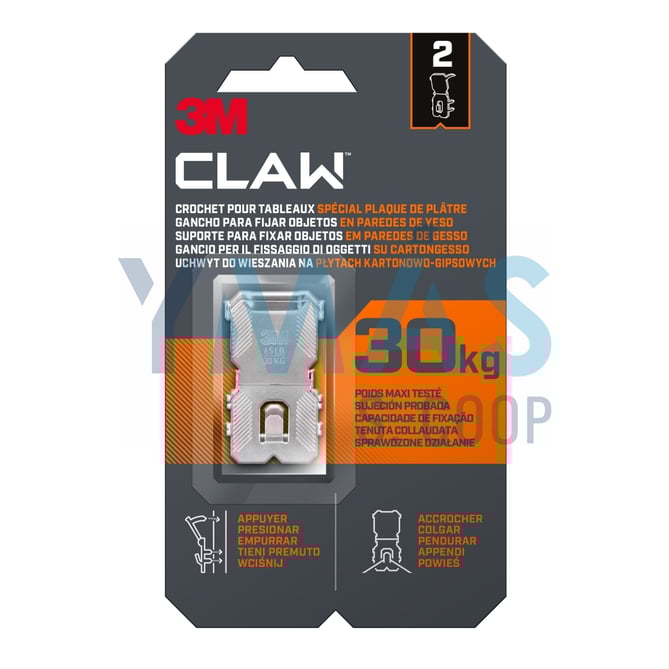 GANCHO CLAW PAREDES YESO 30KG 2UDS