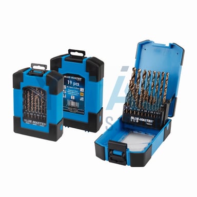 JUEGO 19 BROCAS HSS-CO 5% DIN338 1-10X0,5MM