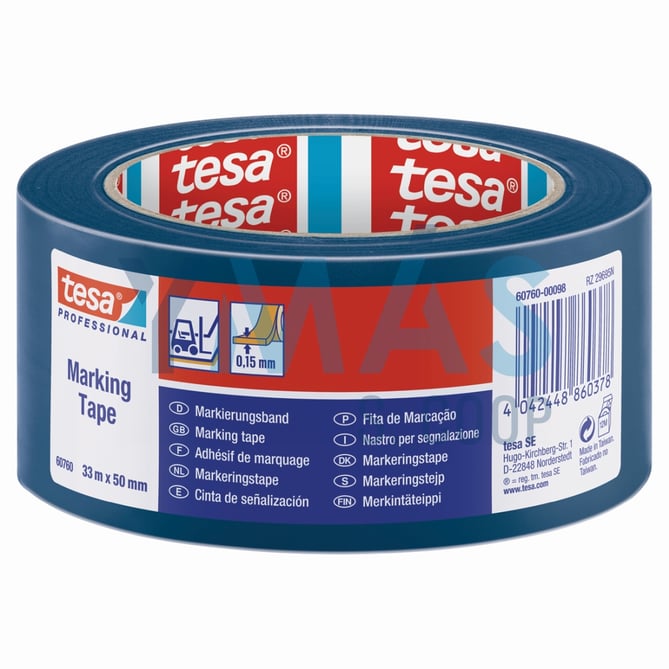 CINTA SEÑALIZACION ADHESIVA AZUL 33MX50MM 60760