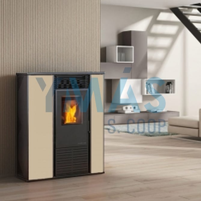ESTUFA PELLET ALICE ACERO BEIGE 14.3KW