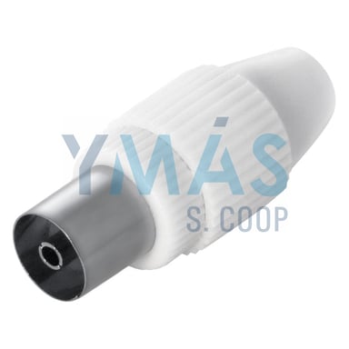 CONECTOR TV 9,5MM HEMBRA RECTO BLANCO