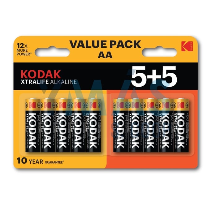 PILAS ALCALINAS KODAK XTRALIFE AA LR6 5+5UDS