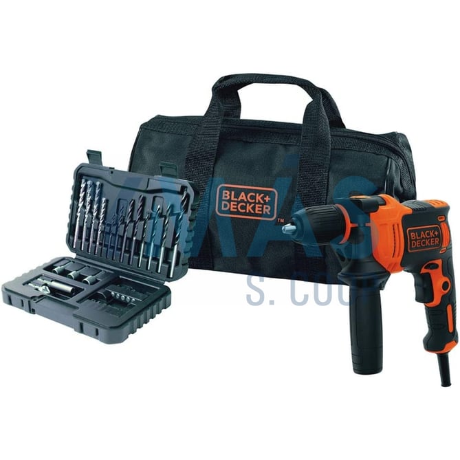KIT TALADRO PERCUTOR 710W+SET 32 ACCESORIOS+BOLSA
