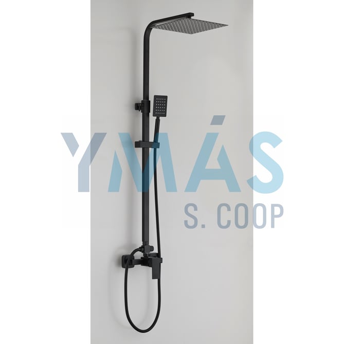 SET COLUMNA DUCHA/ROCIADOR MONOMANDO MAZA NEGRA