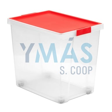 CAJA MULTIUSOS 60L C/RUEDA ROJA TATAY