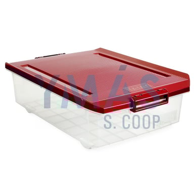 CAJA MULTIUSOS 32L BAJO CAMA ROJA TATAY