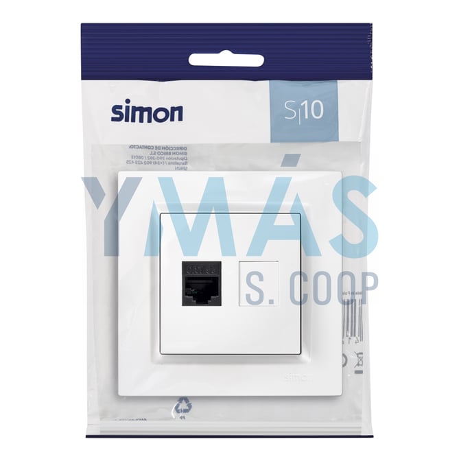 TOMA TELEFONO ETHERNET RJ45 BLANCO CAT.5E SIMON 10
