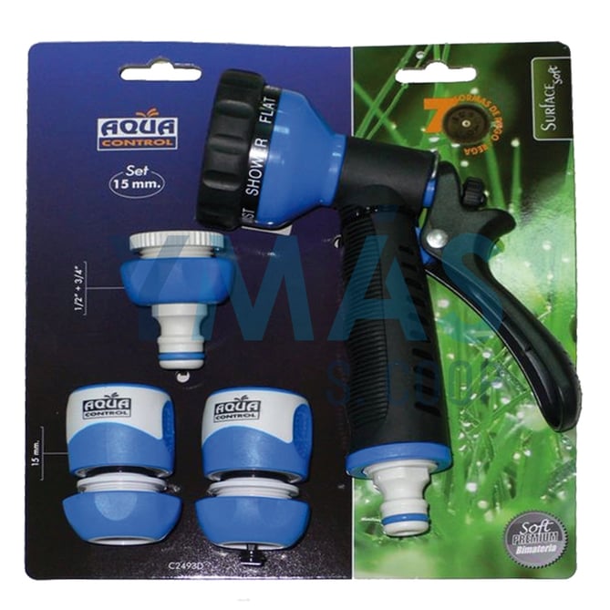 PISTOLA RIEGO + CONECTORES 15MM BIMAT