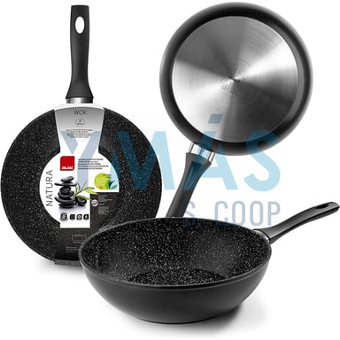 WOK ALUMINIO ANTIADHERENTE NATURA 24CM