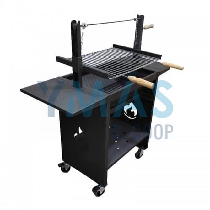 BARBACOA CARBON REGULABLE CON RUEDAS 56CM