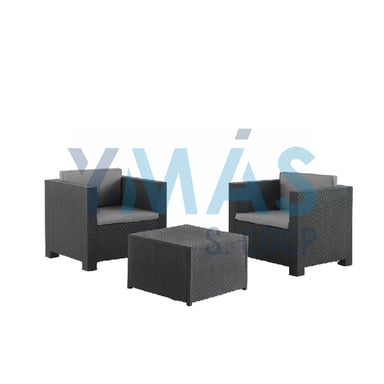 SET JARDIN DIVA GRAFITO 2 SILLONES + MESA
