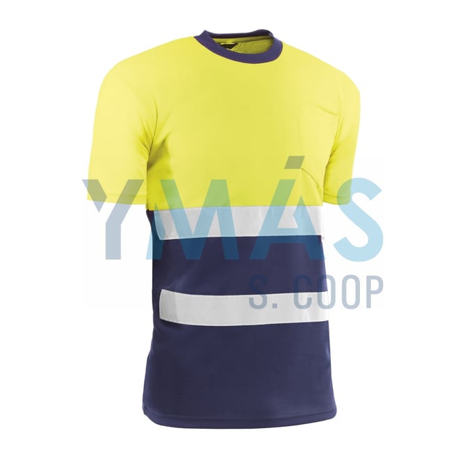 CAMISETA MANGA CORTA GALES A V AMARILLA/AZUL XL