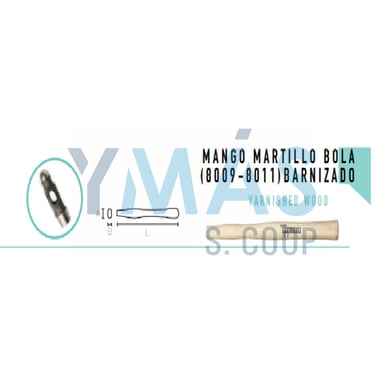 MANGO MADERA MARTILLO BOLA 420MM Ø30-19MM