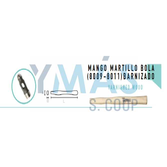 MANGO MADERA MARTILLO BOLA 420MM Ø30-19MM