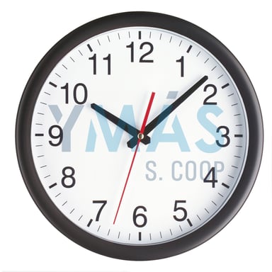 RELOJ PARED ESFERA BLANCO BISEL NEGRO 30CM