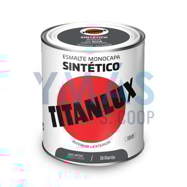 ESMALTE SINTETICO TITANLUX GRIS MEDIO 750ML