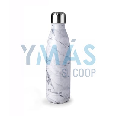 BOTELLA TERMO DOBLE PARED INOX MARMOL BLANCO 500ML