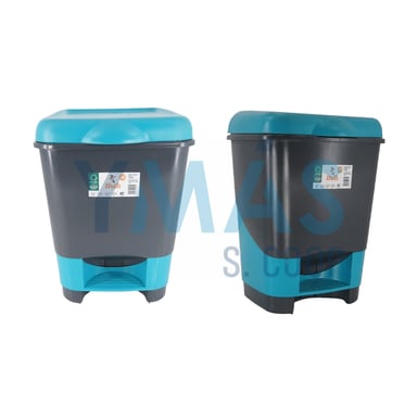 CUBO BASURA C/PEDAL 20L NEGRO/AZUL