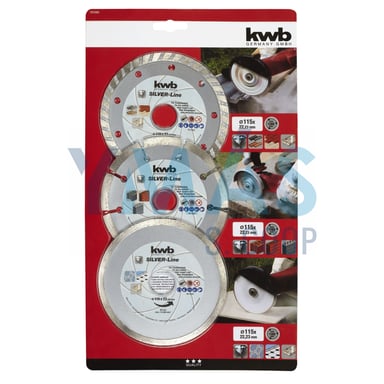 JUEGO 3 DISCOS DIAMANTE SURTIDOS 115MM
